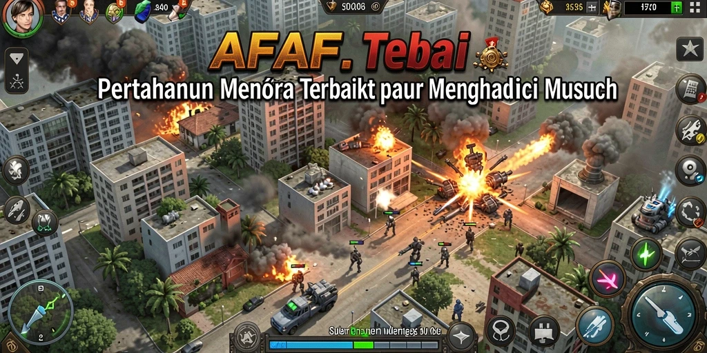 Tampilan strategis dalam permainan Tower Defense AFAF yang memukau.