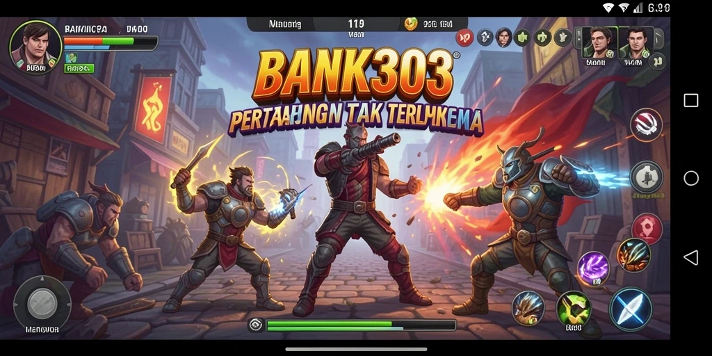 Screenshot BANK303 menunjukkan aksi seru dan grafis menawan dalam permainan.