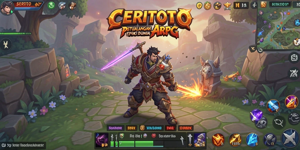 Tampilan utama CERITOTO dengan aksi pertarungan yang menegangkan.