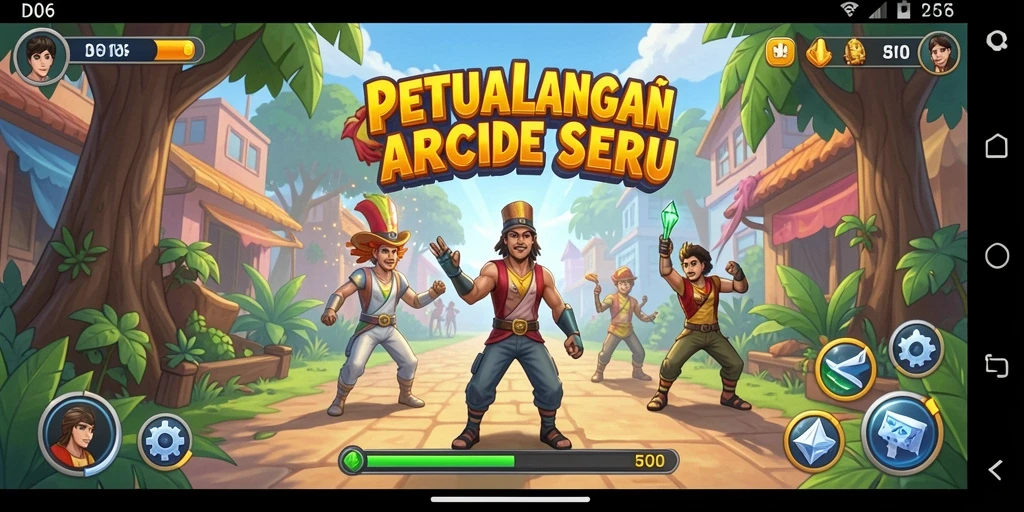 Tangkapan layar D06 menampilkan aksinya yang mendebarkan di dalam permainan Arcade.