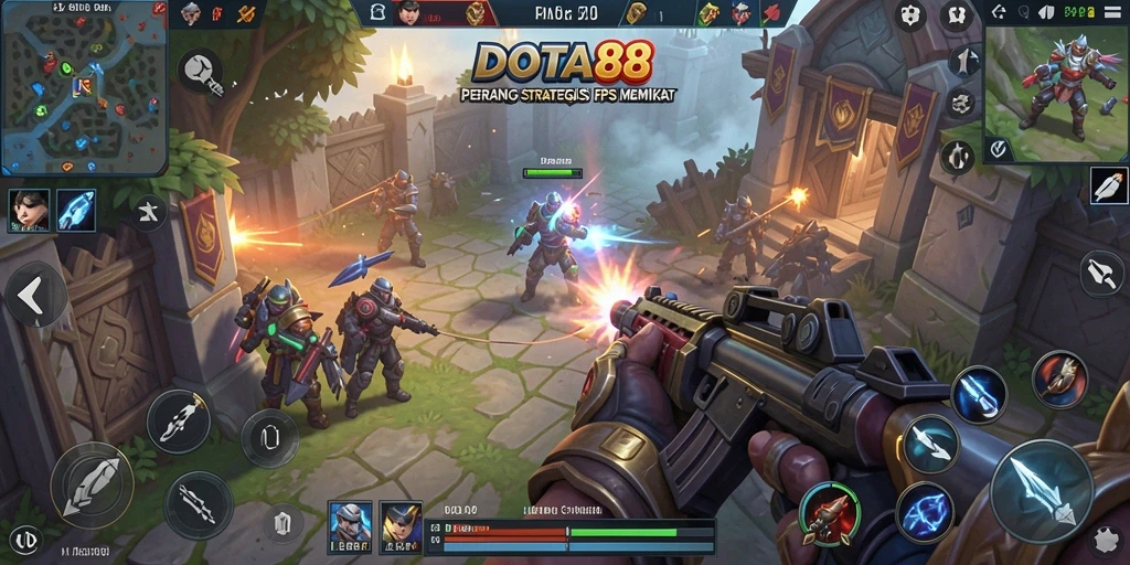 Gameplay DOTA88 yang mendebarkan dengan aksi pertempuran intens.