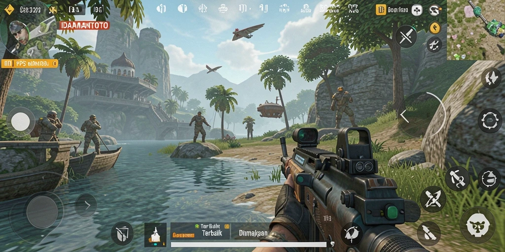 Screenshot gameplay <strong>IDAMANTOTO</strong> yang menunjukkan aksi mendebarkan dalam pertempuran TPS.