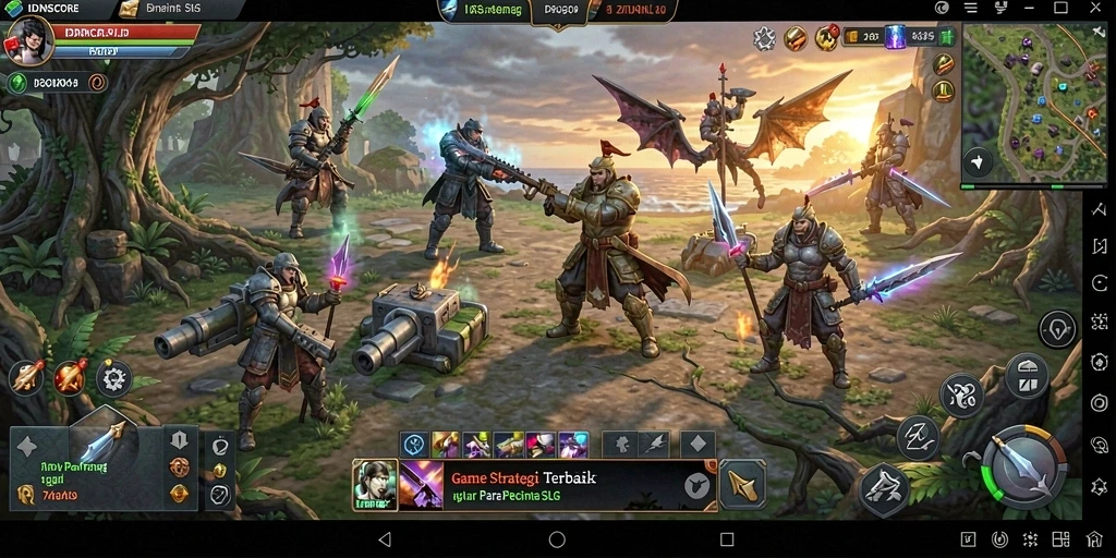 Tampilan gameplay menarik dari IDNSCORE yang menunjukkan elemen strategi.