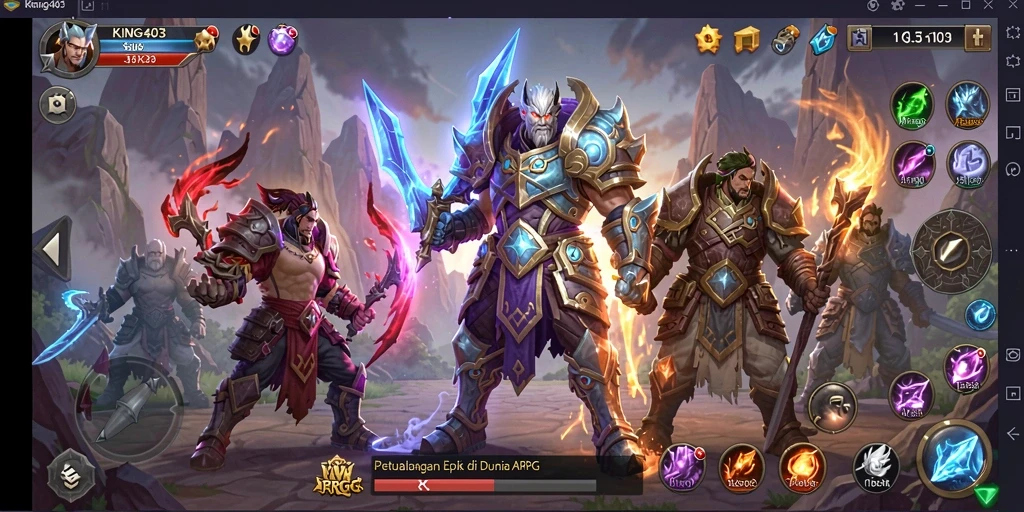 Tangkapan layar menampilkan pertarungan epik di KING403 dengan aksi ARPG yang mendebarkan.