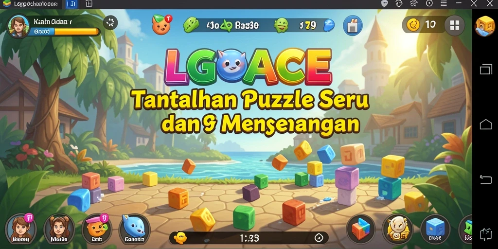 Gambar gameplay LGOACE yang menunjukkan aksi menyusun puzzle.