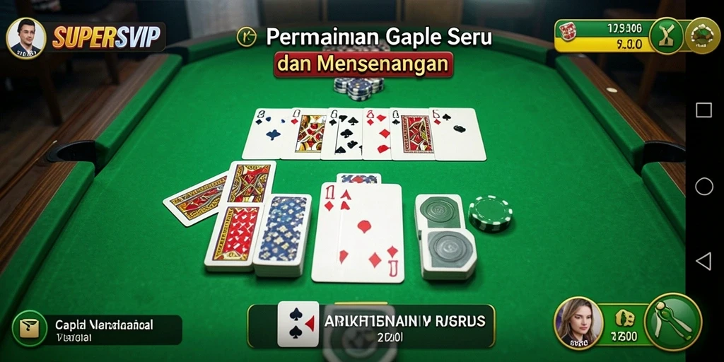 Tampilan gameplay menarik dari game Gaple SUPERSVIP.
