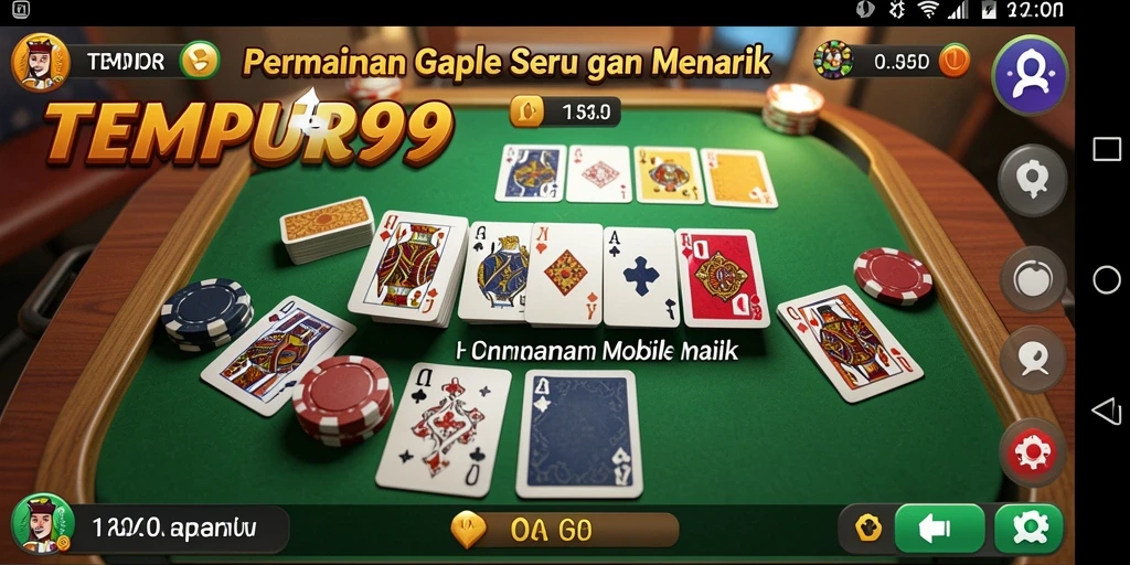 Screenshot TEMPUR99 menampilkan aksi seru permainan Gaple.