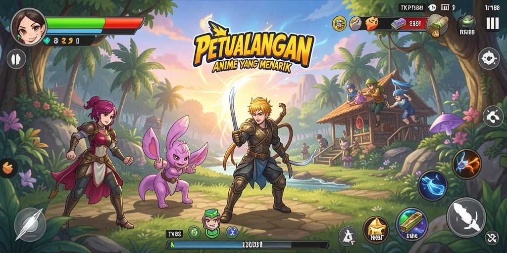 Screenshot gameplay TKP188 menampilkan aksi seru karakter Anime.