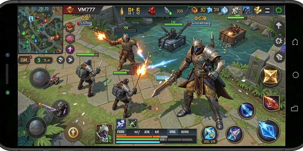 Screenshot gameplay VM777 yang menampilkan aksi strategi yang mendebarkan.